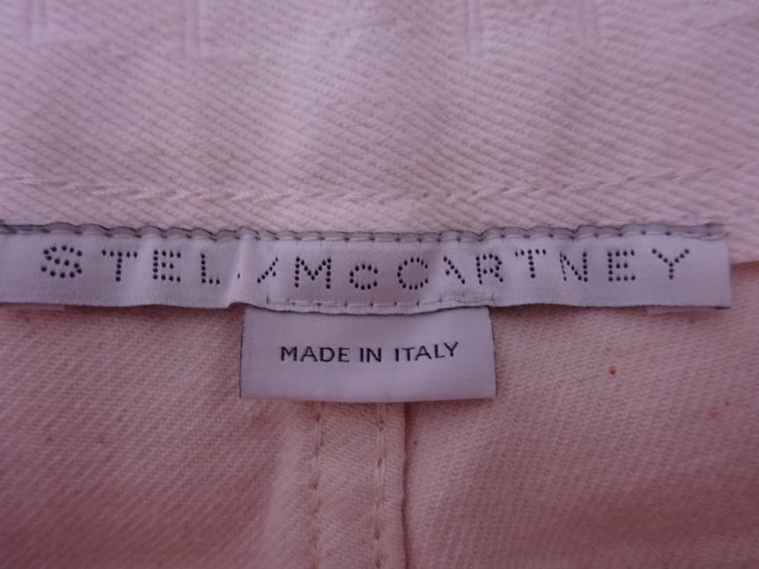 ステラマッカートニー　ワイドコットンデニムパンツ　バギー　ホワイトライトベージュ