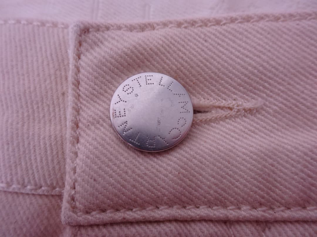 ステラマッカートニー　ワイドコットンデニムパンツ　バギー　ホワイトライトベージュ