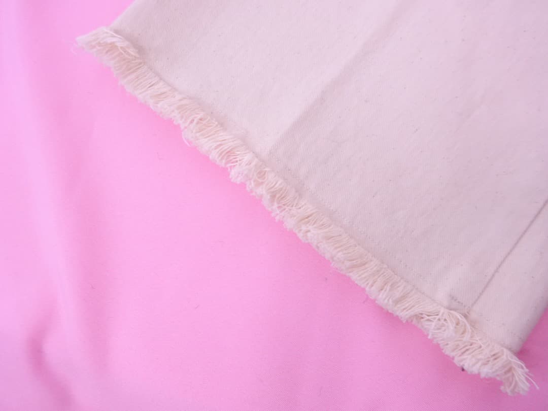 ステラマッカートニー　ワイドコットンデニムパンツ　バギー　ホワイトライトベージュ