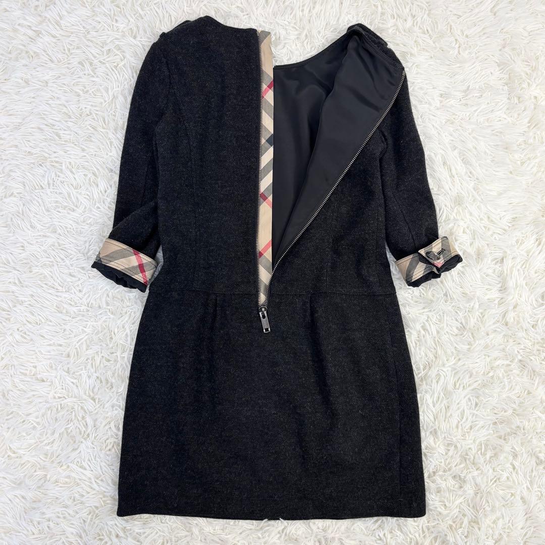 バーバリー ロンドン カシミヤウール ノバチェック ワンピース 38