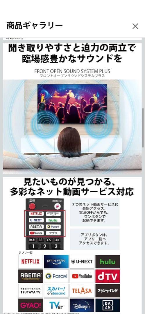 シャープ4K有機ELテレビ「AQUOS OLED 4T-C65DS1」2021年