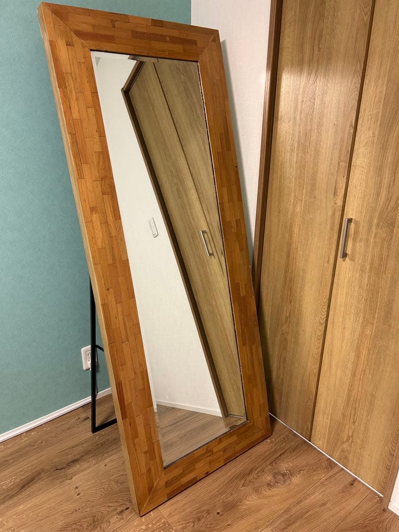 木製　全身ミラー　全身鏡