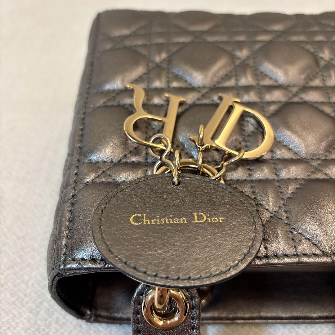 DIOR レディディオールスモール Lady Dior グレー バッグ