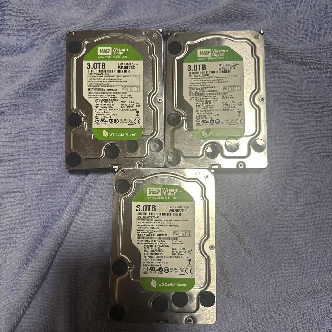 真*じ様 格安3台 Western Digital WD Green 3.0TB