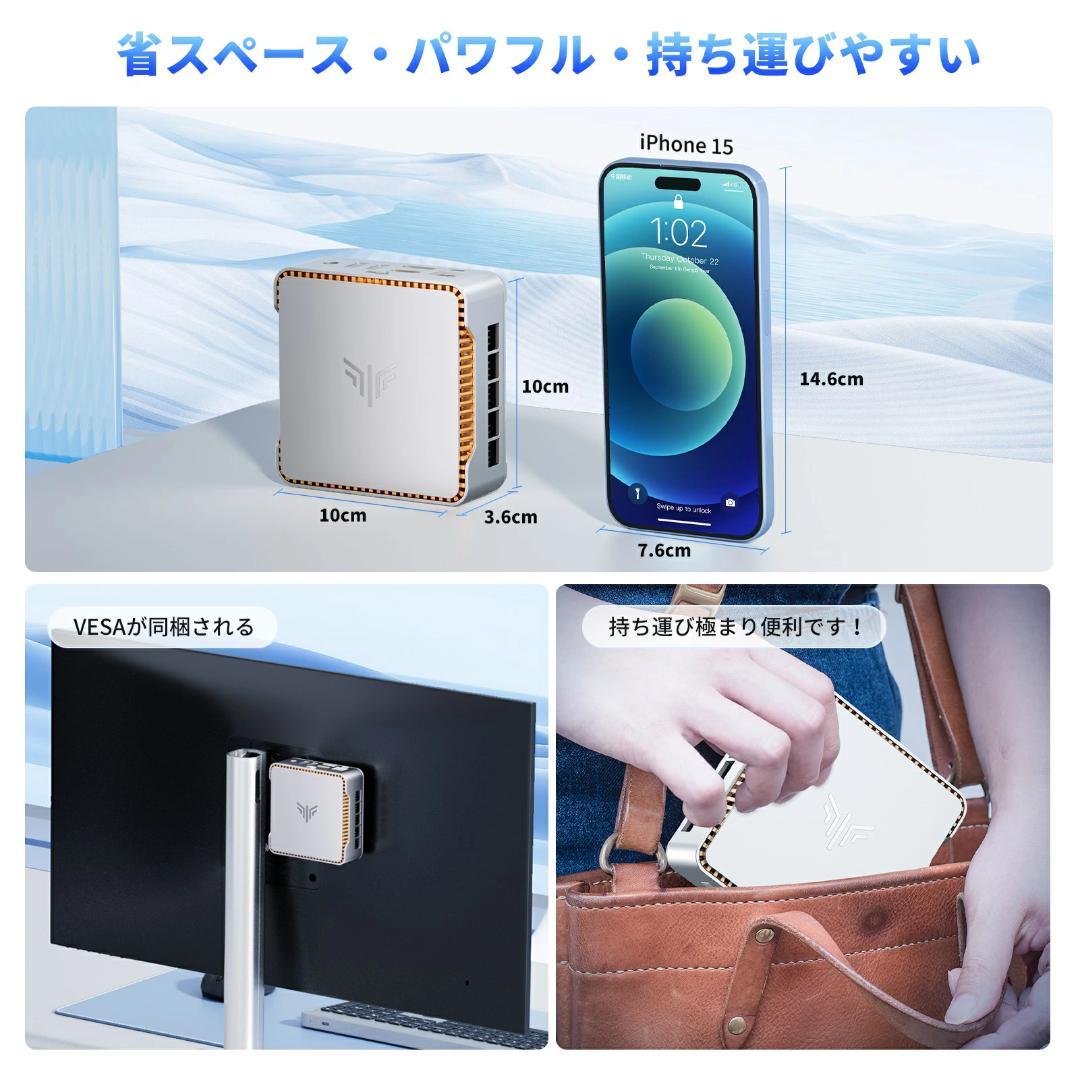 NiPoGi E2 小型PC N150 メモリ16GB SSD:512GB