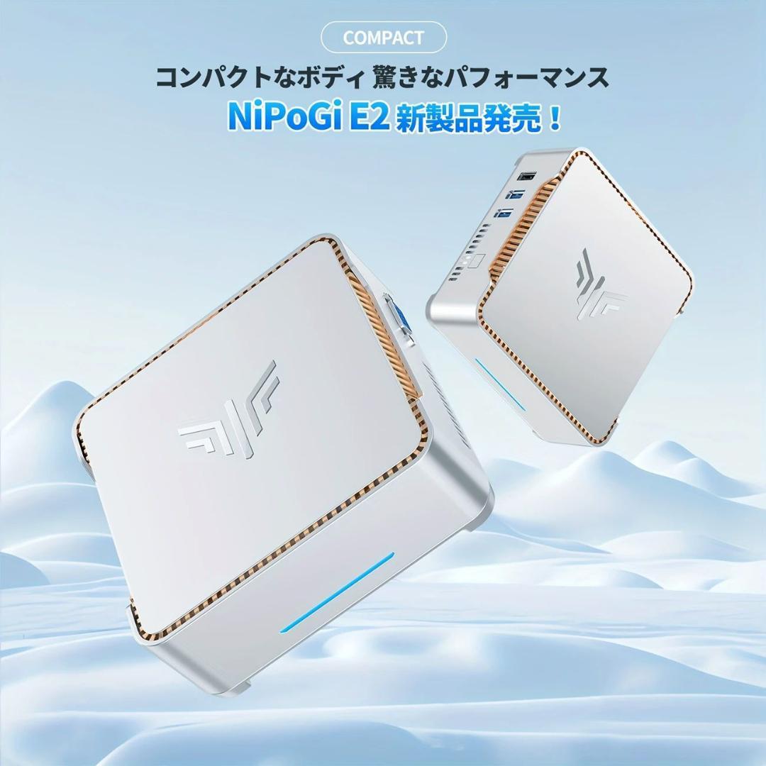 NiPoGi E2 小型PC N150 メモリ16GB SSD:512GB