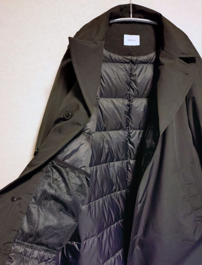 【SHIPS any】撥水/防風等 多機能 ダウン クラシカル ミドルカーコート