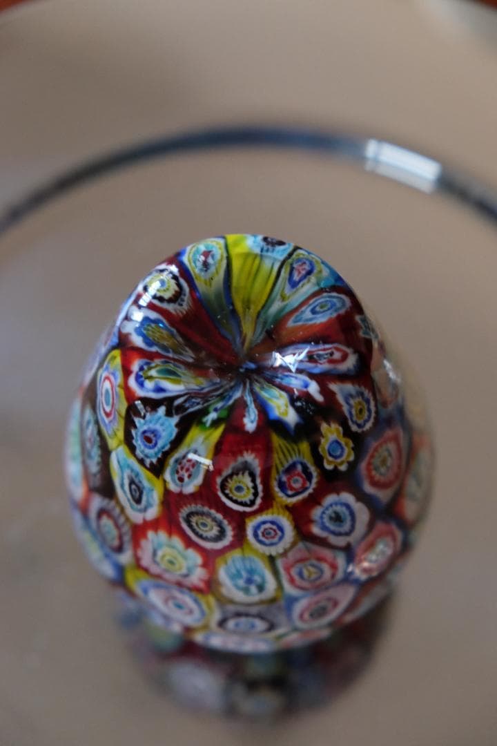 ベネチアンガラス ミルフィオリ ガラス 花瓶 ムラノ プレート フラワーベース