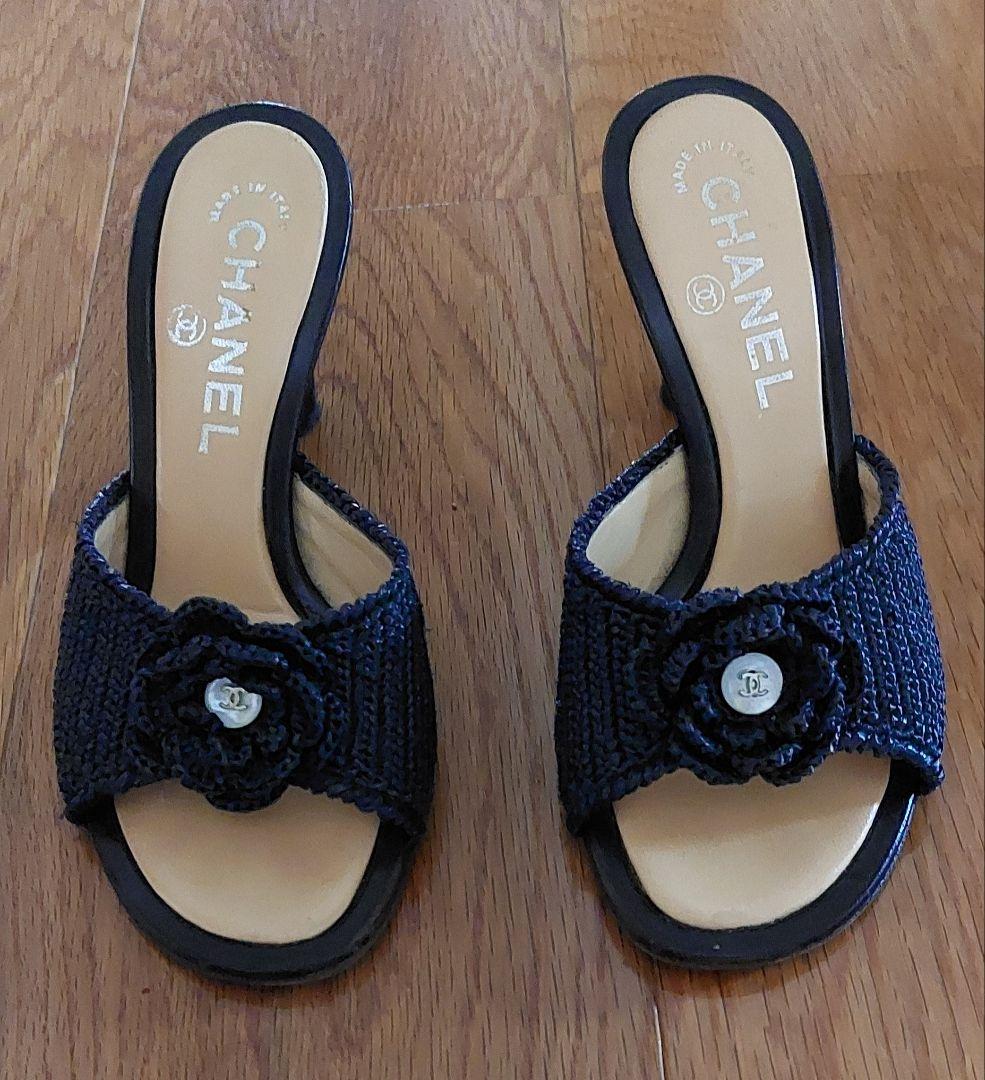 CHANEL シャネル　ブラック　ミュール　サンダル　サイズ35　22.5cm
