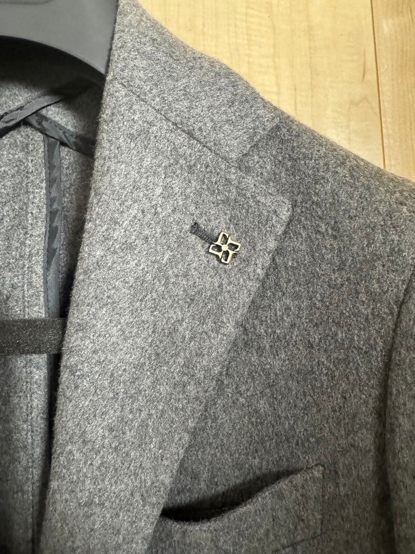 干場義雅44タリアトーレ モンテカルロ カシミヤ 100% グレー テーラード