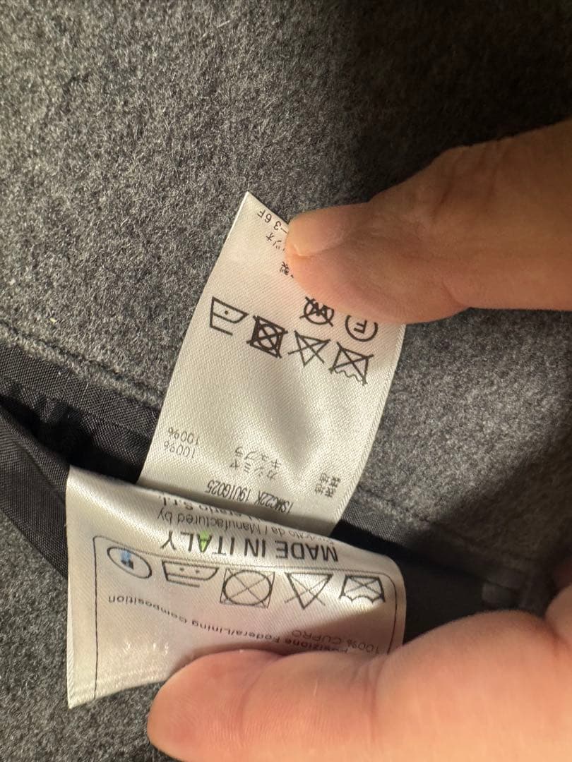 干場義雅44タリアトーレ モンテカルロ カシミヤ 100% グレー テーラード