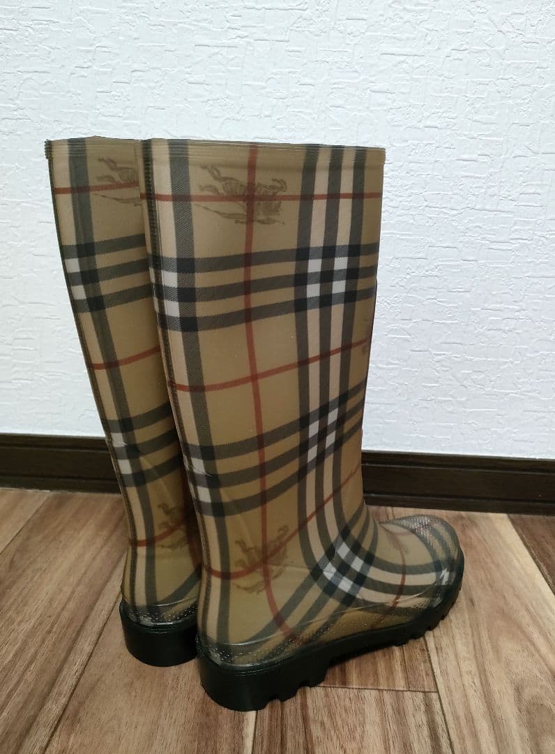 【7/6まで最安値】BURBERRY チェック柄 長靴(レインブーツ)　23cm