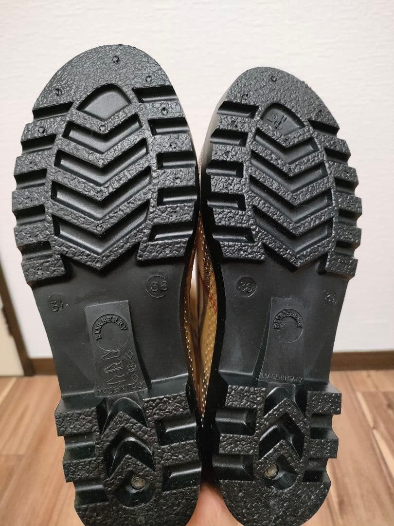 【7/6まで最安値】BURBERRY チェック柄 長靴(レインブーツ)　23cm