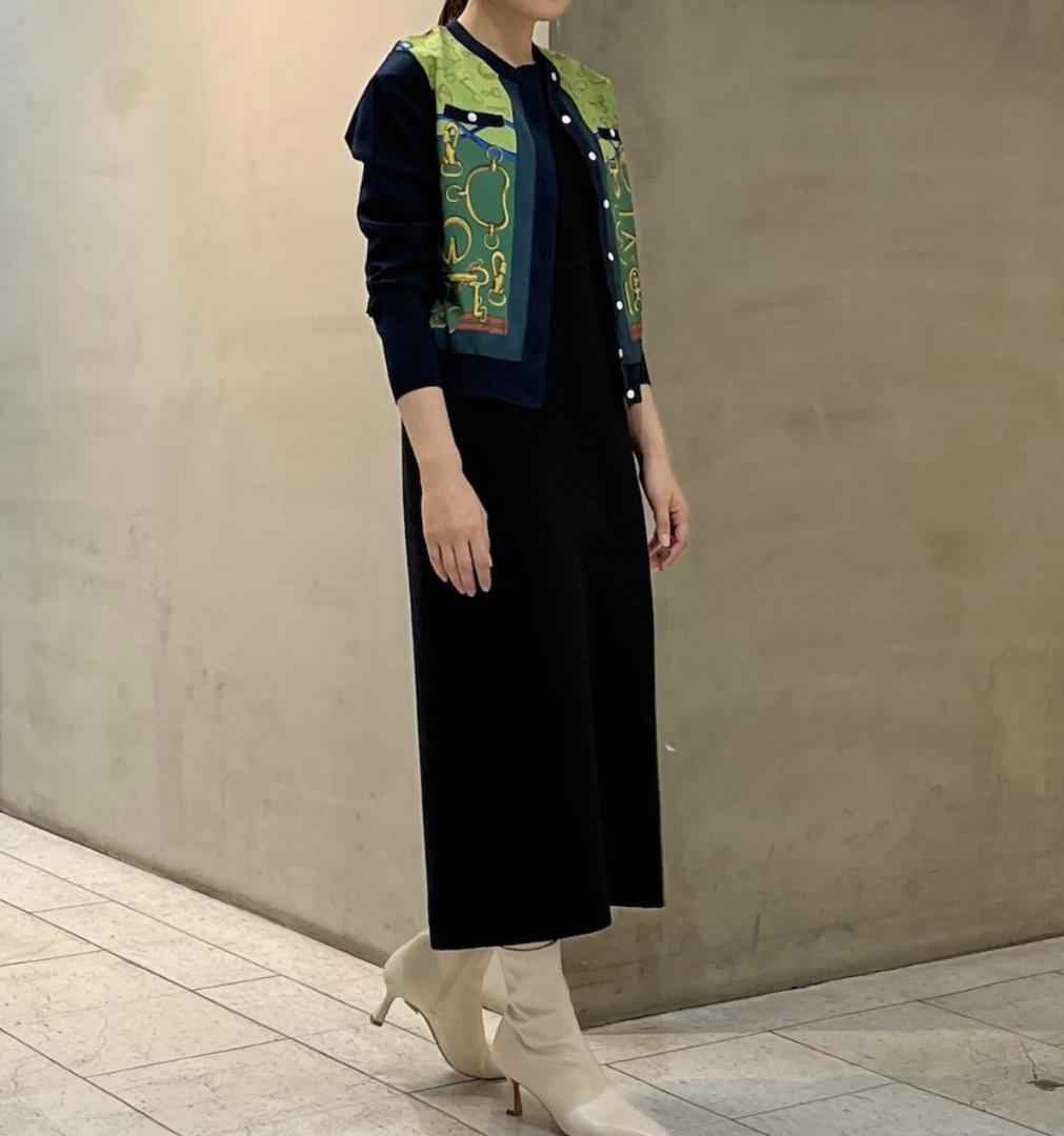 2023年　23AW商品　ロペ　ヴィンテージスカーフ柄　カーディガン 40