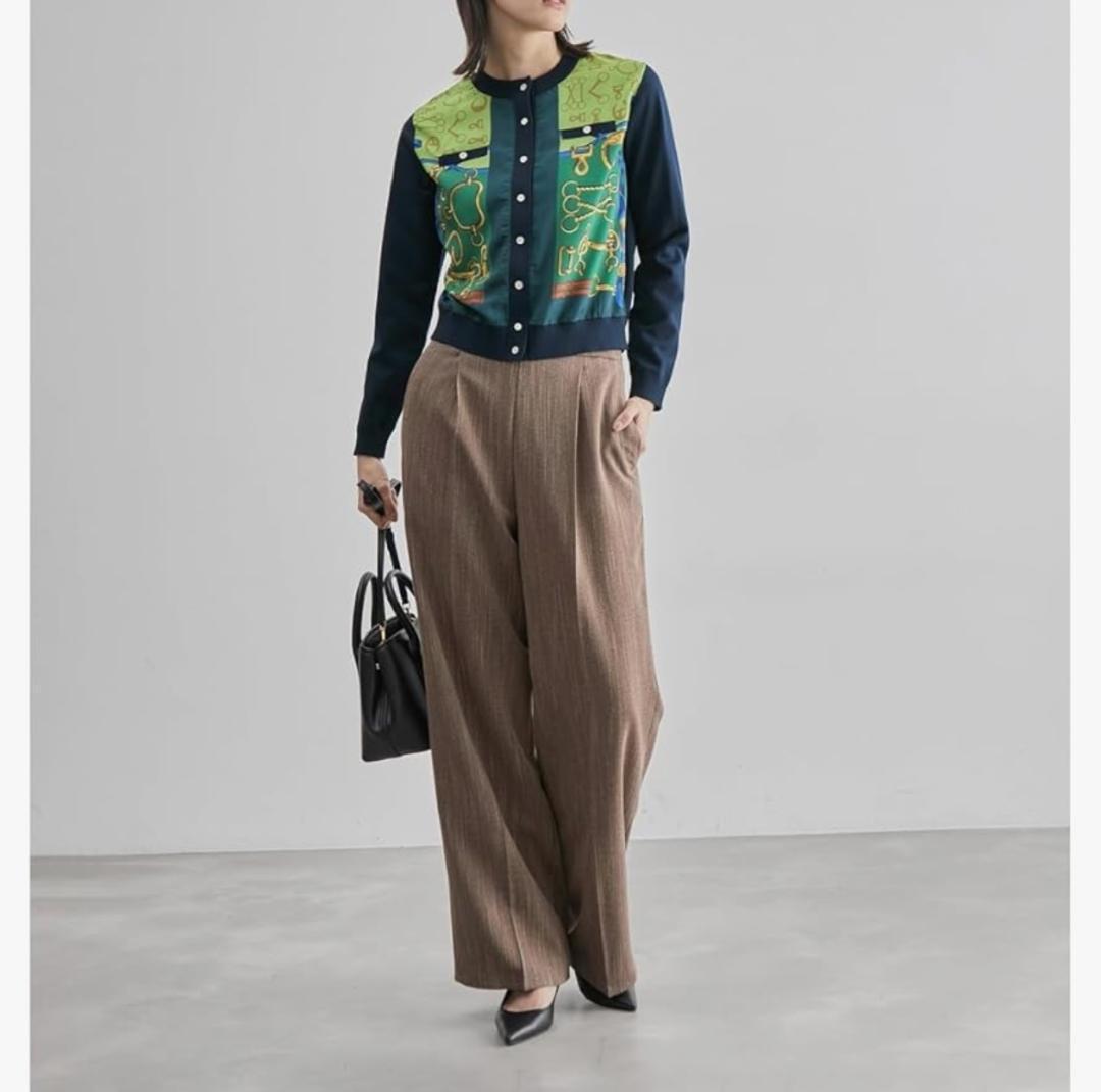 2023年　23AW商品　ロペ　ヴィンテージスカーフ柄　カーディガン 40