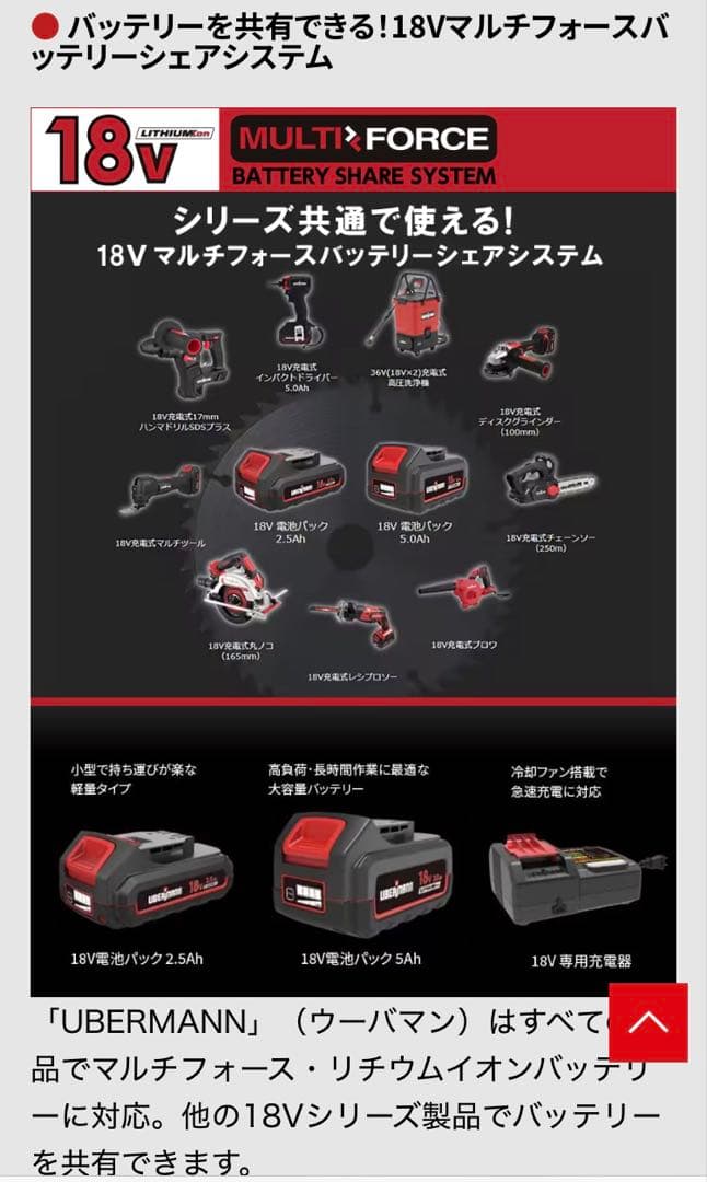 UBERMANN 36V充電式高圧洗浄機