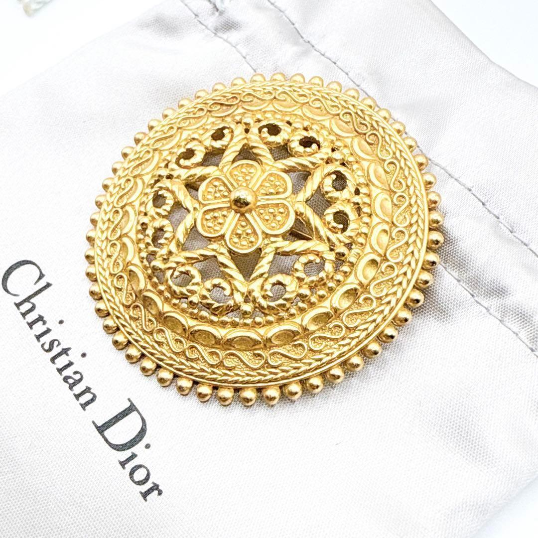 2788-1 極美品✨　Dior　ブローチ　CD ロゴ　希少　刻印　大ぶり