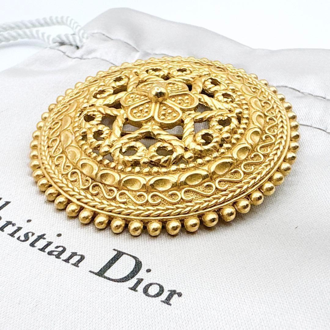 2788-1 極美品✨　Dior　ブローチ　CD ロゴ　希少　刻印　大ぶり