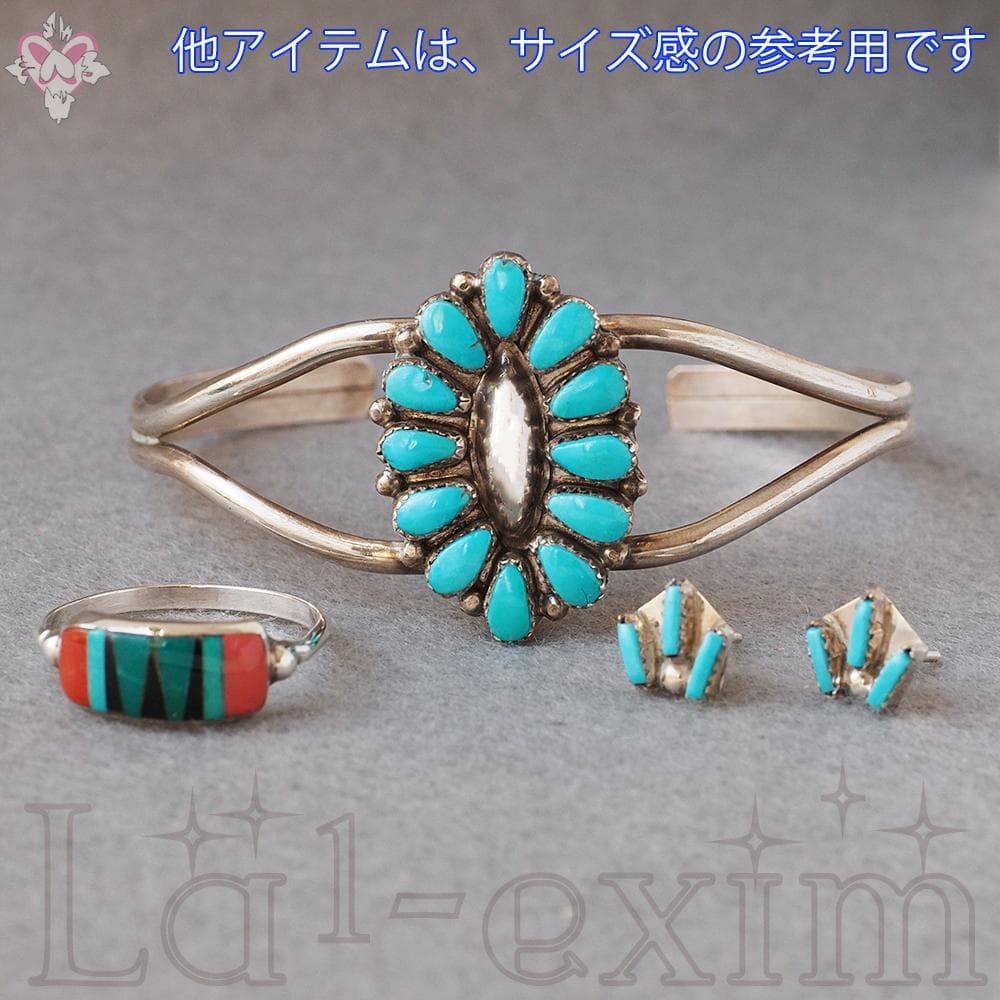 ターコイズ シルバー 刻印 ズニ インディアンジュエリー ブレスレット バングル