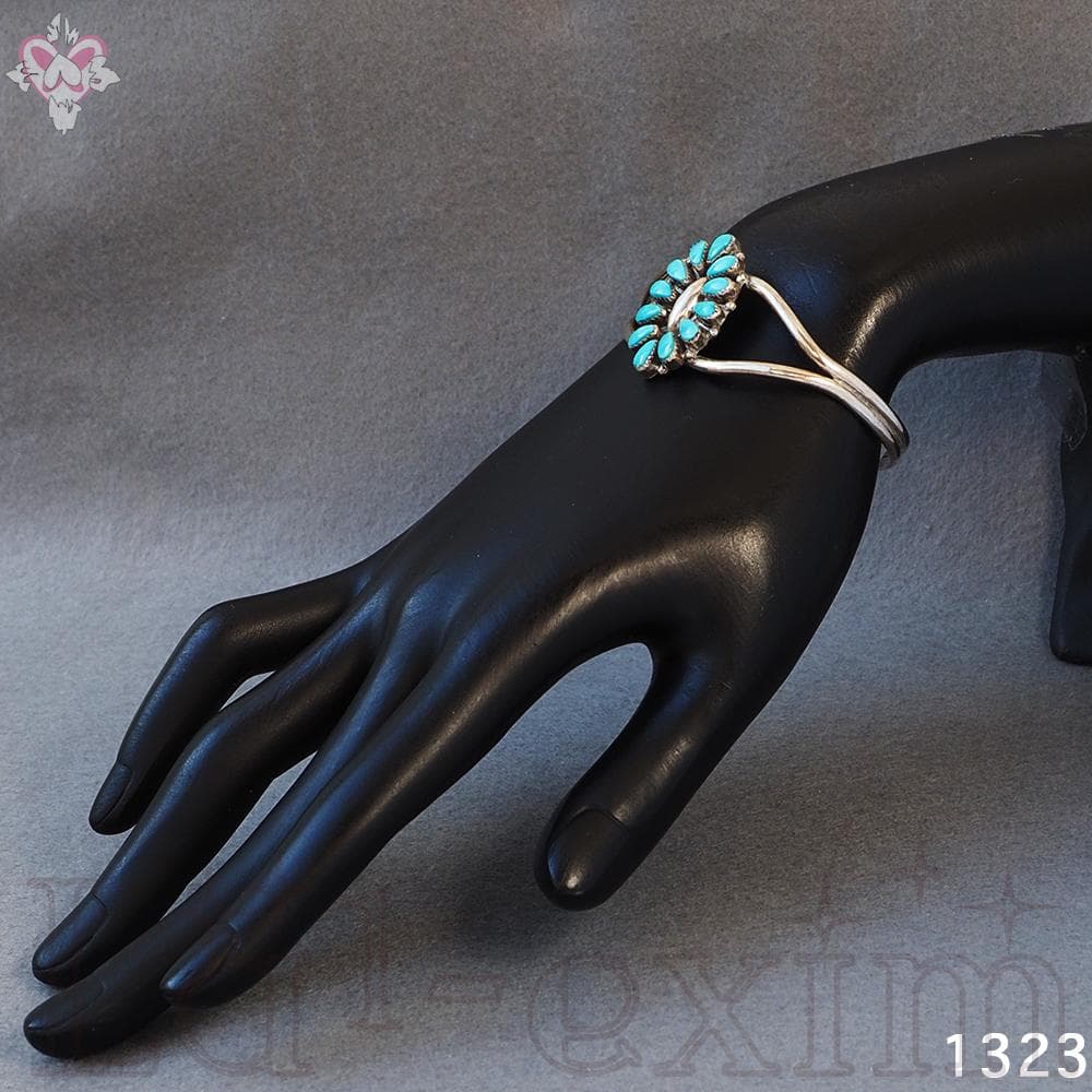 ターコイズ シルバー 刻印 ズニ インディアンジュエリー ブレスレット バングル