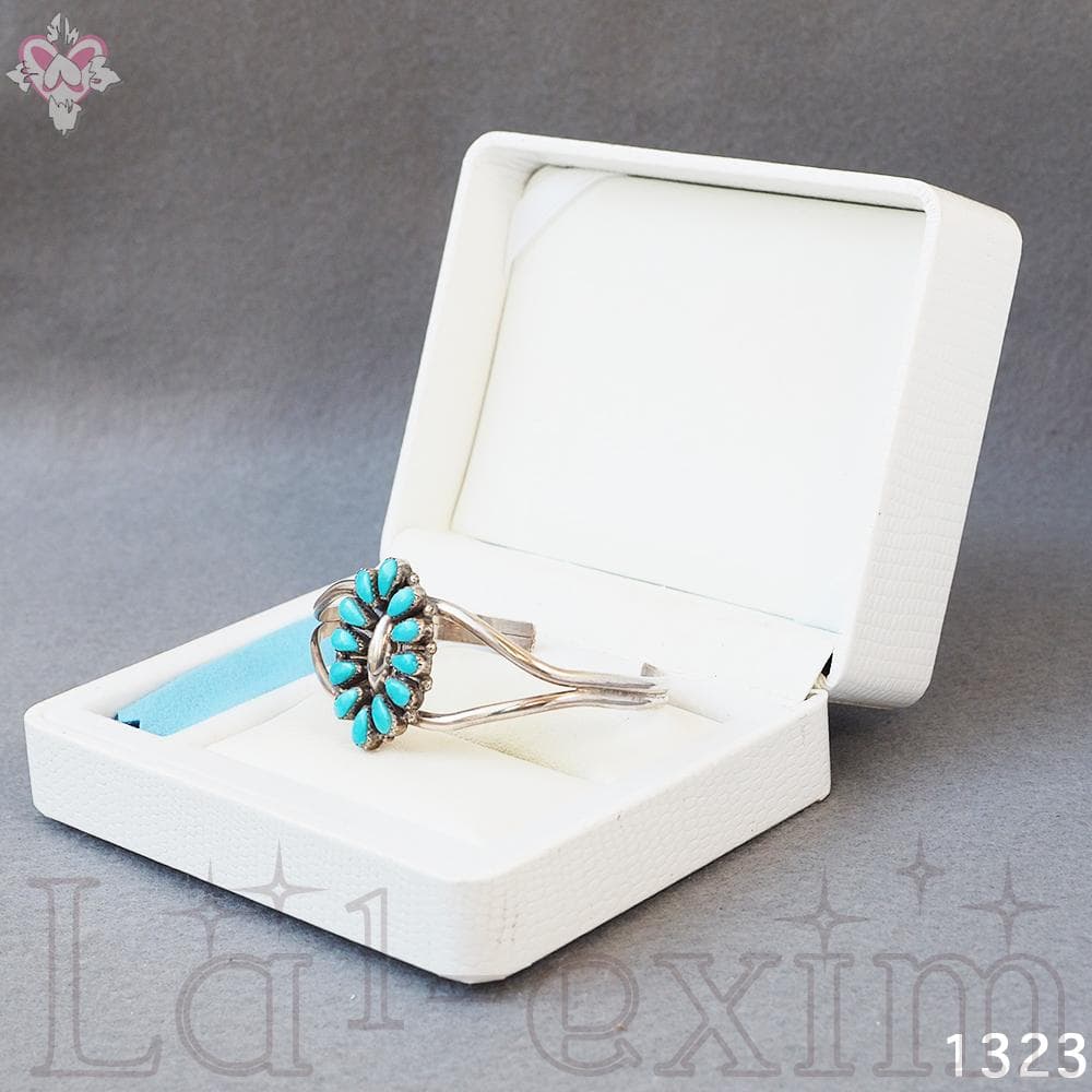 ターコイズ シルバー 刻印 ズニ インディアンジュエリー ブレスレット バングル