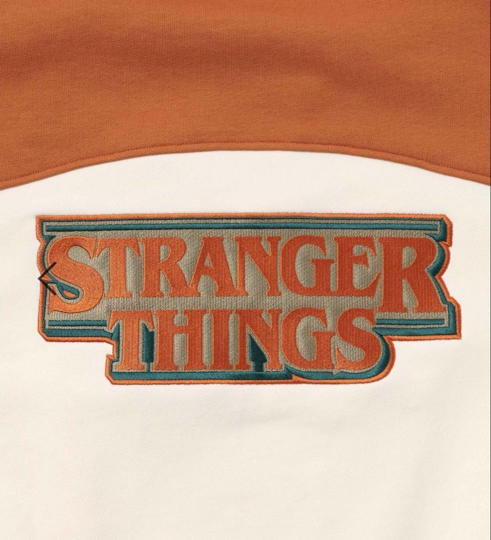 ◆新品◆【STRANGER THINGS】コラボ配色スウェット オレンジ M