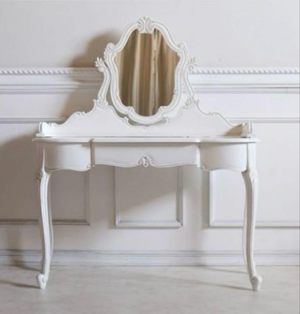 ドレッサー★マホガニー家具★シャビーホワイト★白家具★アンティーク調★輸入家具