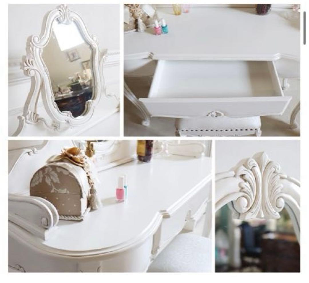 ドレッサー★マホガニー家具★シャビーホワイト★白家具★アンティーク調★輸入家具