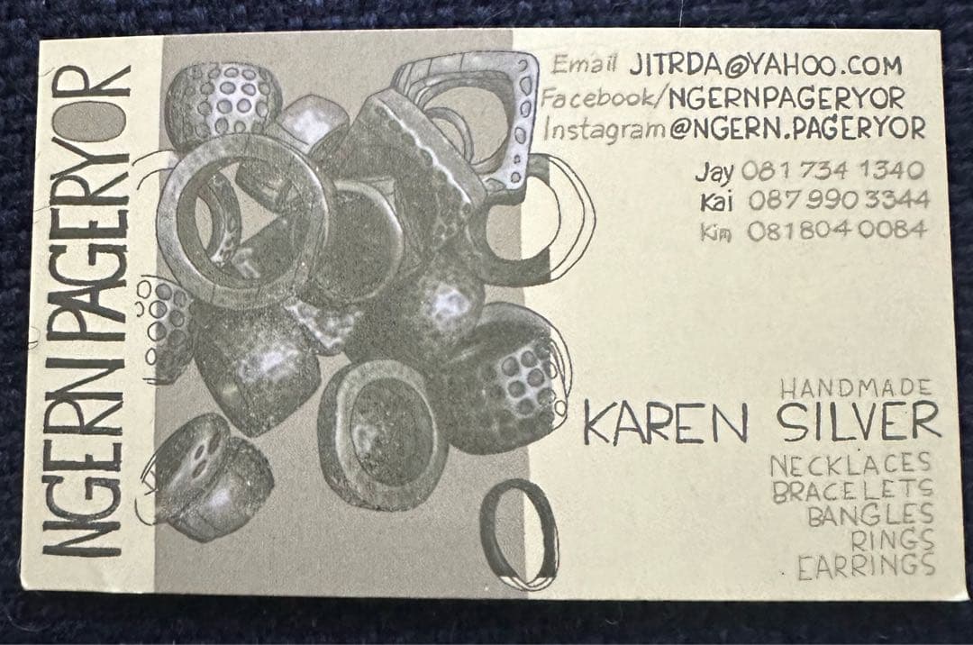 12カレン族、首長族、カレンシルバー、純銀、タイ　チャトチャックマーケット