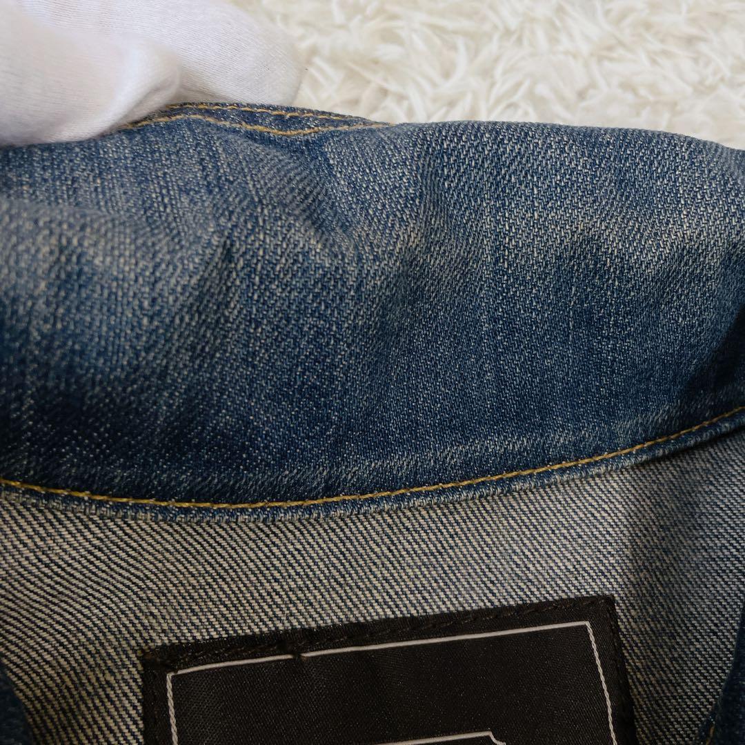 希少　コーチ　本革花柄レザー刺繍　デニムジャケット　ヴィンテージ　S