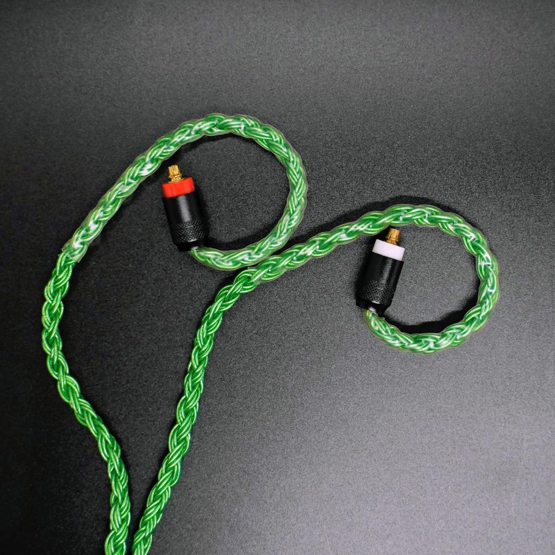 Z1R/M9/M7専用 24コア 7N銀メッキ 希少グリーン 4.4mm L字