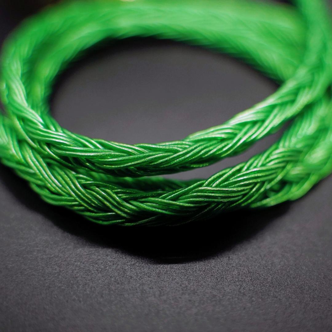 Z1R/M9/M7専用 24コア 7N銀メッキ 希少グリーン 4.4mm L字