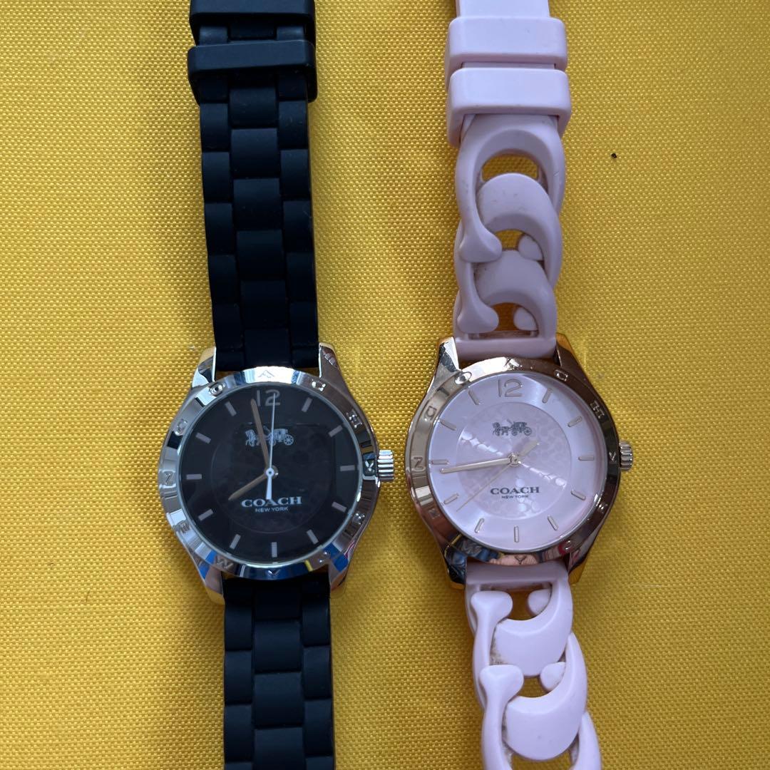 (電池切れ)COACH カジュアル時計 2点セット箱付き