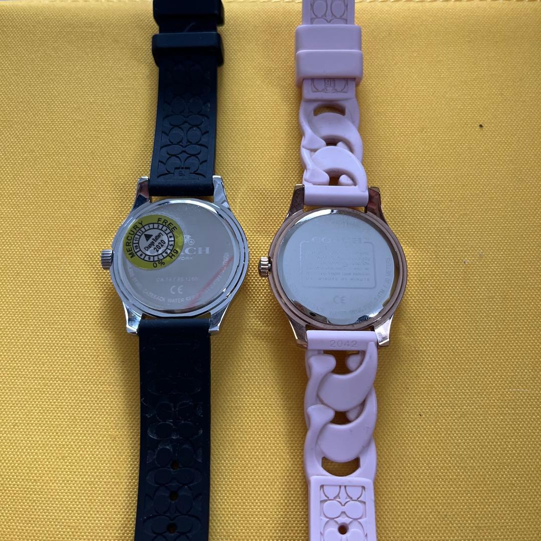 (電池切れ)COACH カジュアル時計 2点セット箱付き