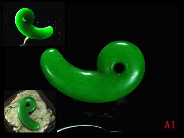 古墳期★極上ろうかん質硬玉翡翠製極希少★佐賀県唐津市宇木汲田形勾玉