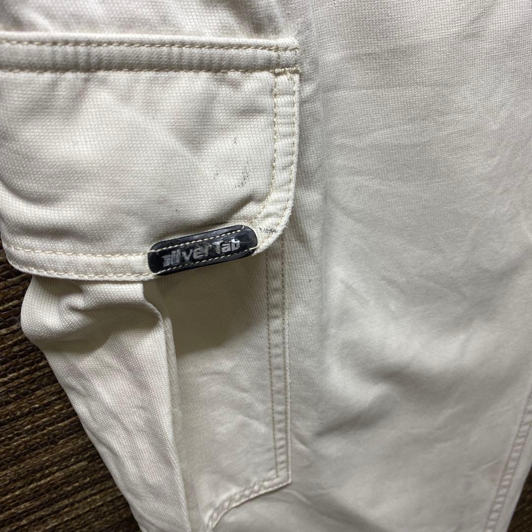 SILVERTAB カーゴパンツ ホワイト　90s 古着　Y2K W34相当