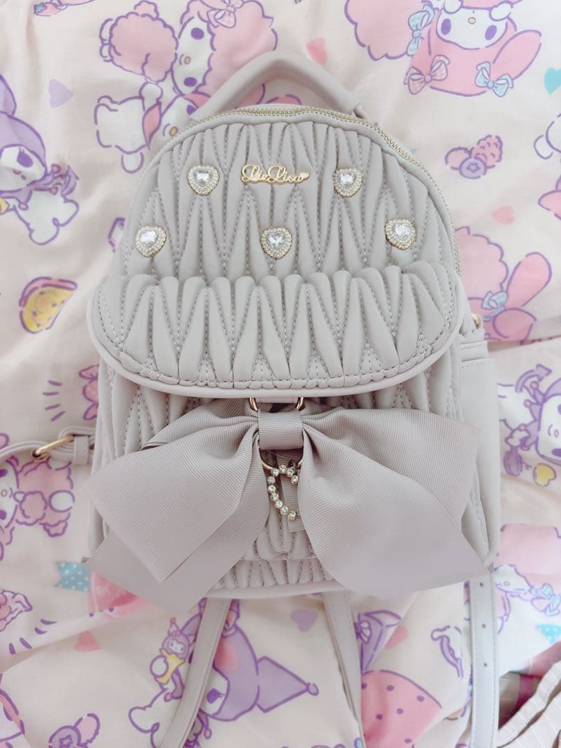 LIZLISA メニービジューロングリボンリュック ピンク