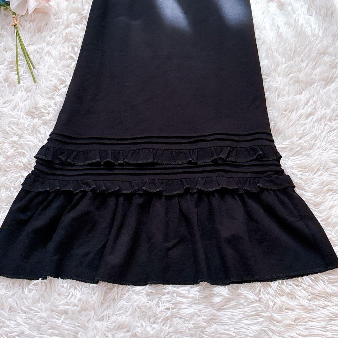 美品♡　レッドヴァレンティノ　フリル　ドット　シースルー ノースリーブワンピース