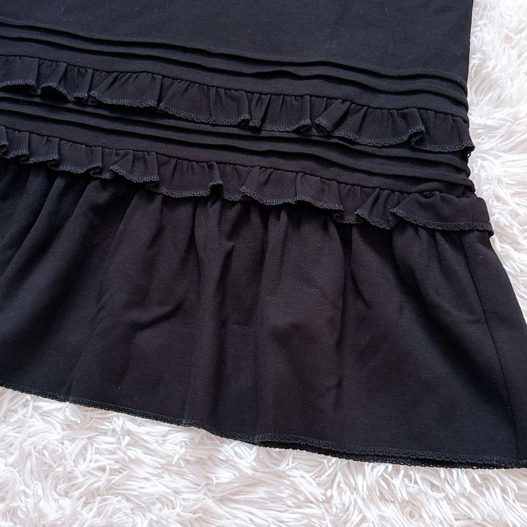 美品♡　レッドヴァレンティノ　フリル　ドット　シースルー ノースリーブワンピース