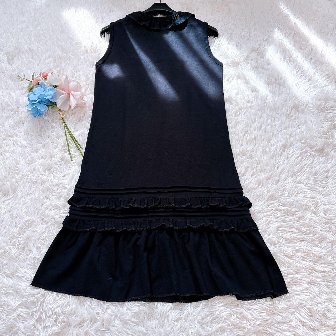 美品♡　レッドヴァレンティノ　フリル　ドット　シースルー ノースリーブワンピース