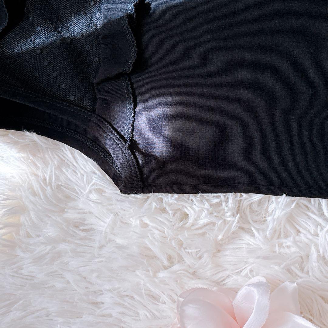 美品♡　レッドヴァレンティノ　フリル　ドット　シースルー ノースリーブワンピース