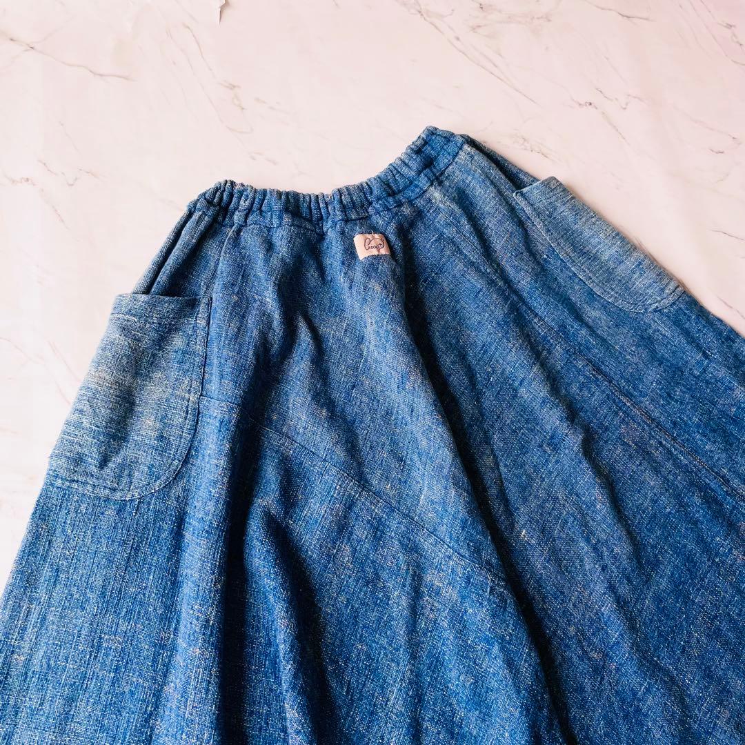 4335 うさとの服 usaato ムササビパンツ　サルエルパンツ　藍染め