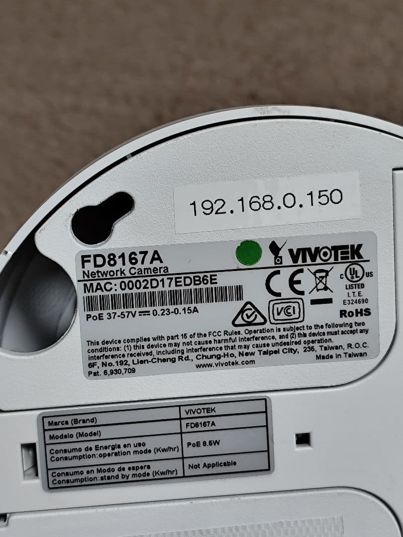 VIVOTEK FD8167A ドーム型カメラ 2台セット