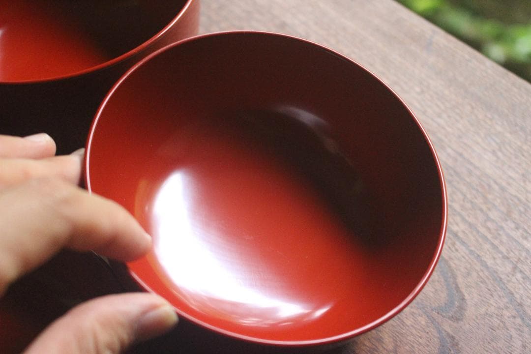 デッドストック！極上朱漆の美しい小丸椀（検輪島塗四つ椀懐石道具蒔絵椀