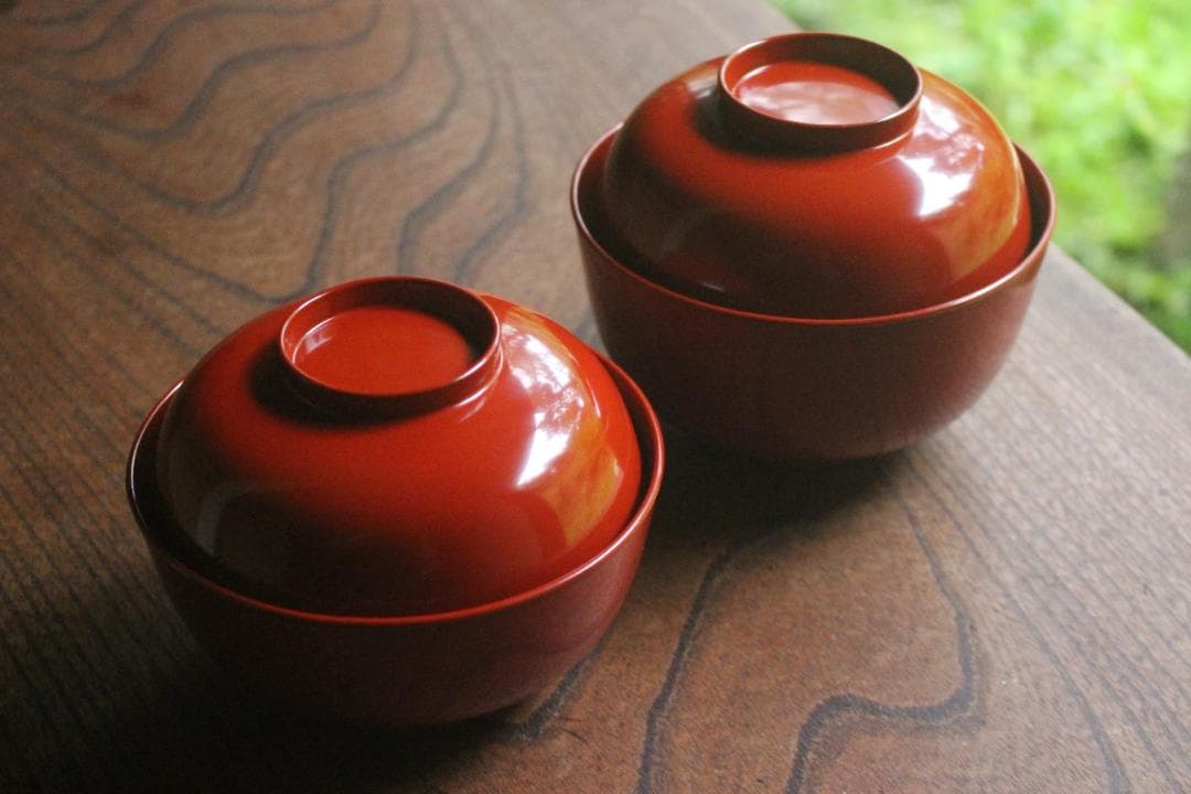 デッドストック！極上朱漆の美しい小丸椀（検輪島塗四つ椀懐石道具蒔絵椀