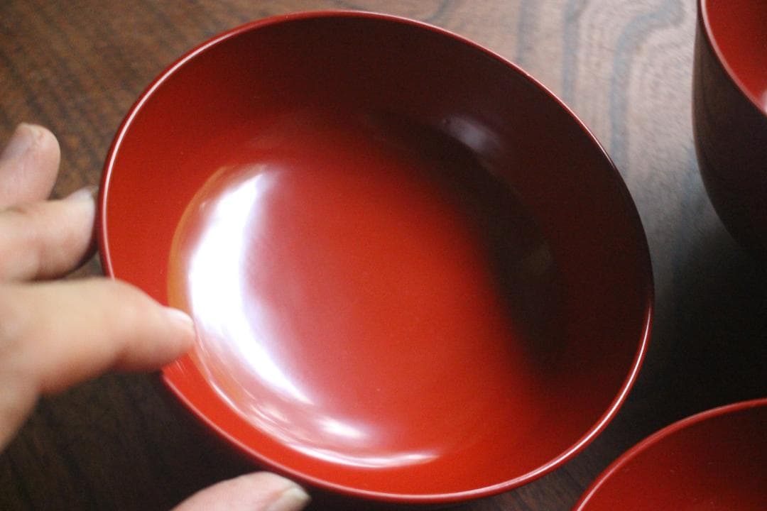 デッドストック！極上朱漆の美しい小丸椀（検輪島塗四つ椀懐石道具蒔絵椀