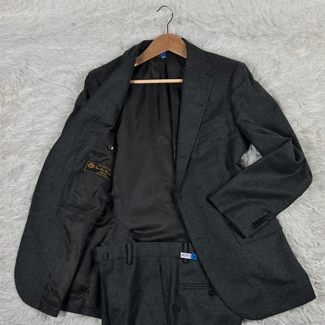 極美品 シップス ロロピアーナ カシミヤ混 スーツ セットアップ グレー 44