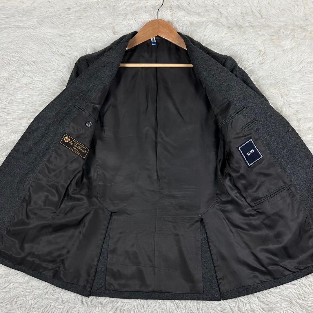 極美品 シップス ロロピアーナ カシミヤ混 スーツ セットアップ グレー 44