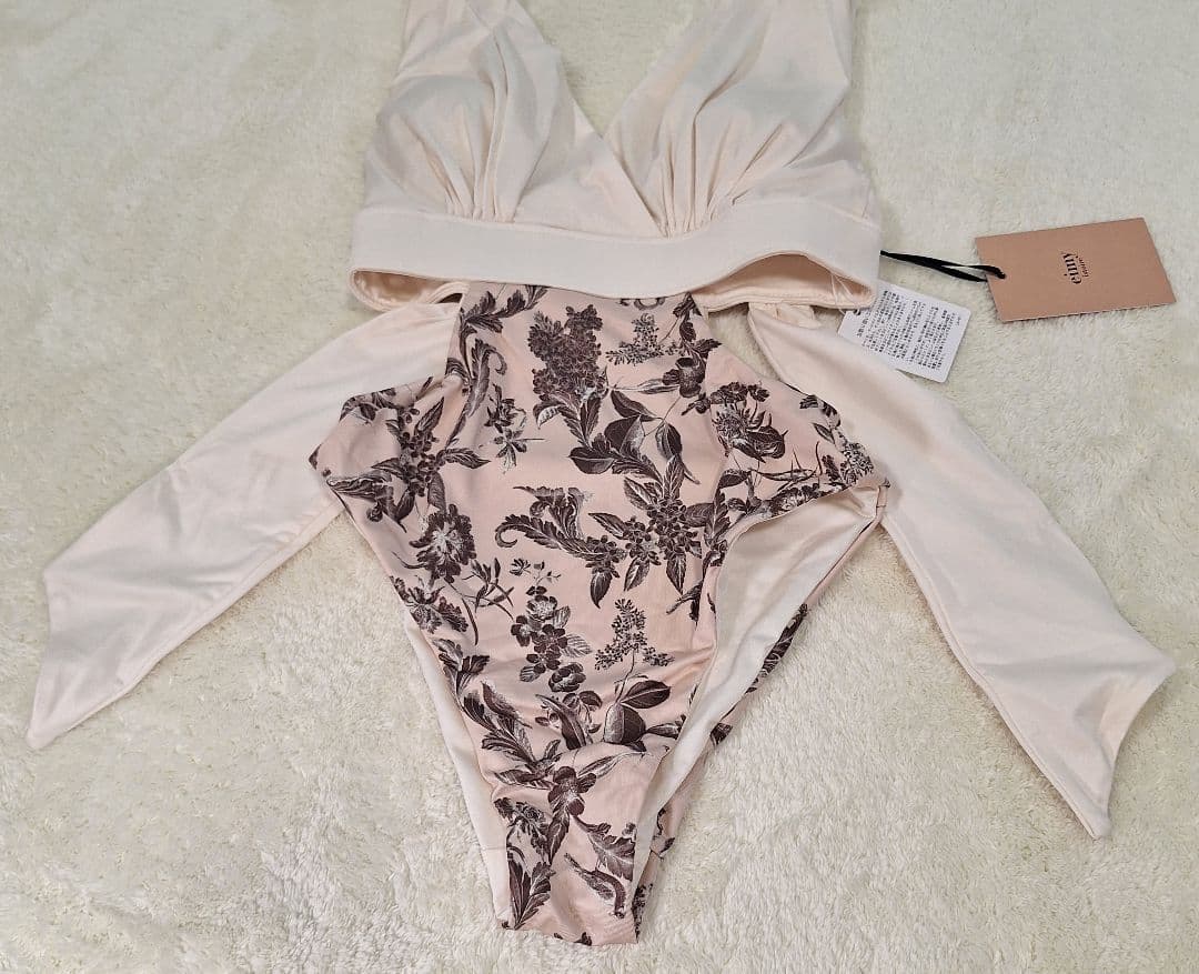 エイミーイストワール 水着 カッティングドレープワンピース MIXBROWN S