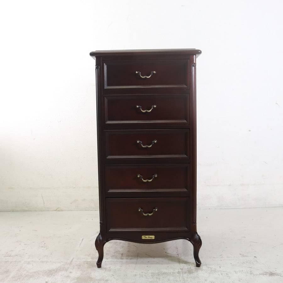 東海家具 Sri Tokai 5段チェスト 高さ90cm アンティーク調